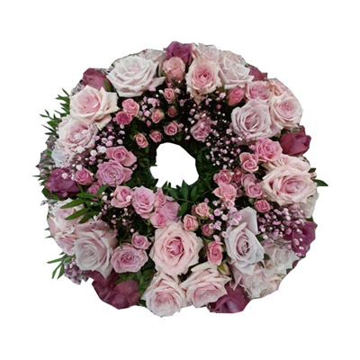 Couronne à plat -  roses